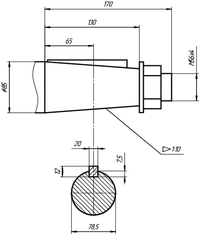 2Ц3 160Н Выходной вал конический.jpg